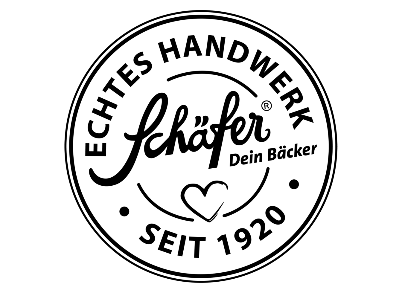 Logo von Schaefer Dein Bäcker mit dem Slogan 'Echtes Handwerk seit 1920'.